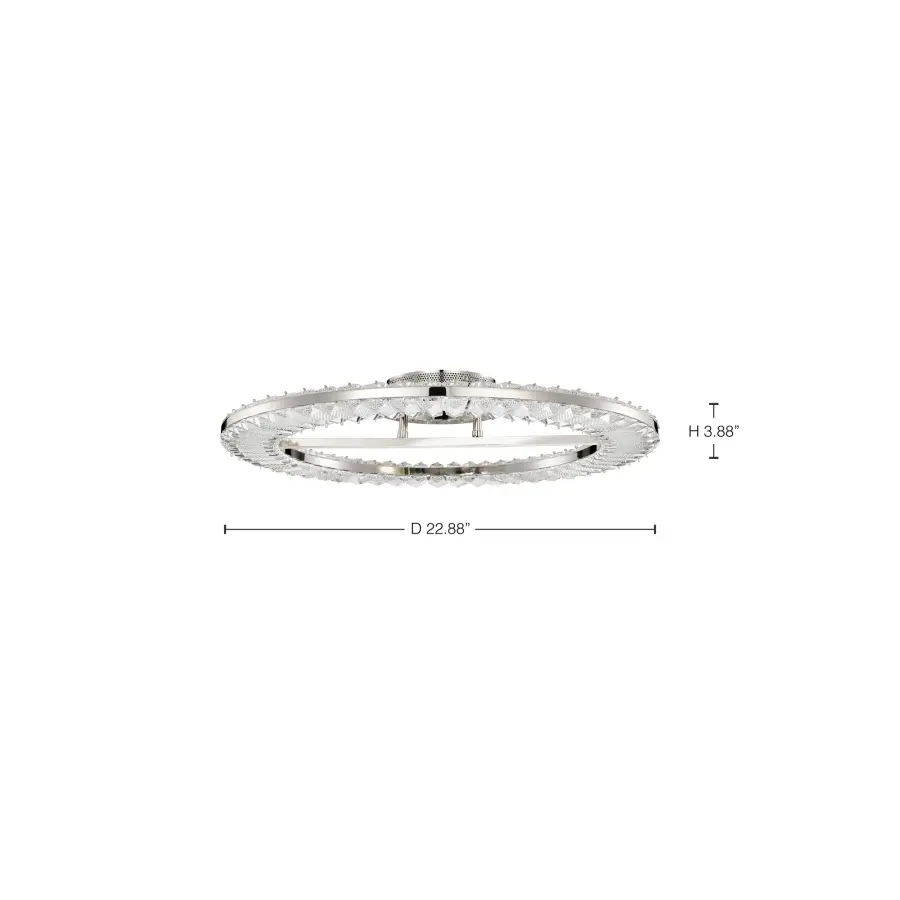 Nova LED 23" Round Flush Mount in Polished Nickel with K9 Crystal - Image 14