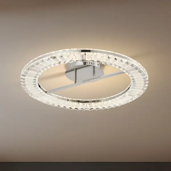 Nova LED 23" Round Flush Mount in Polished Nickel with K9 Crystal - Image 16