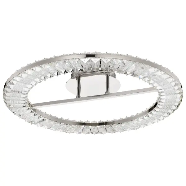 Nova LED 23" Round Flush Mount in Polished Nickel with K9 Crystal - Image 3