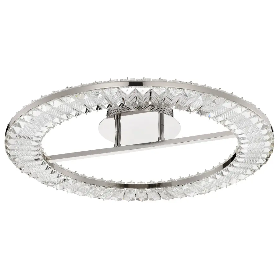 Nova LED 23" Round Flush Mount in Polished Nickel with K9 Crystal - Image 3
