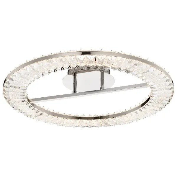 Nova LED 23" Round Flush Mount in Polished Nickel with K9 Crystal - Image 4
