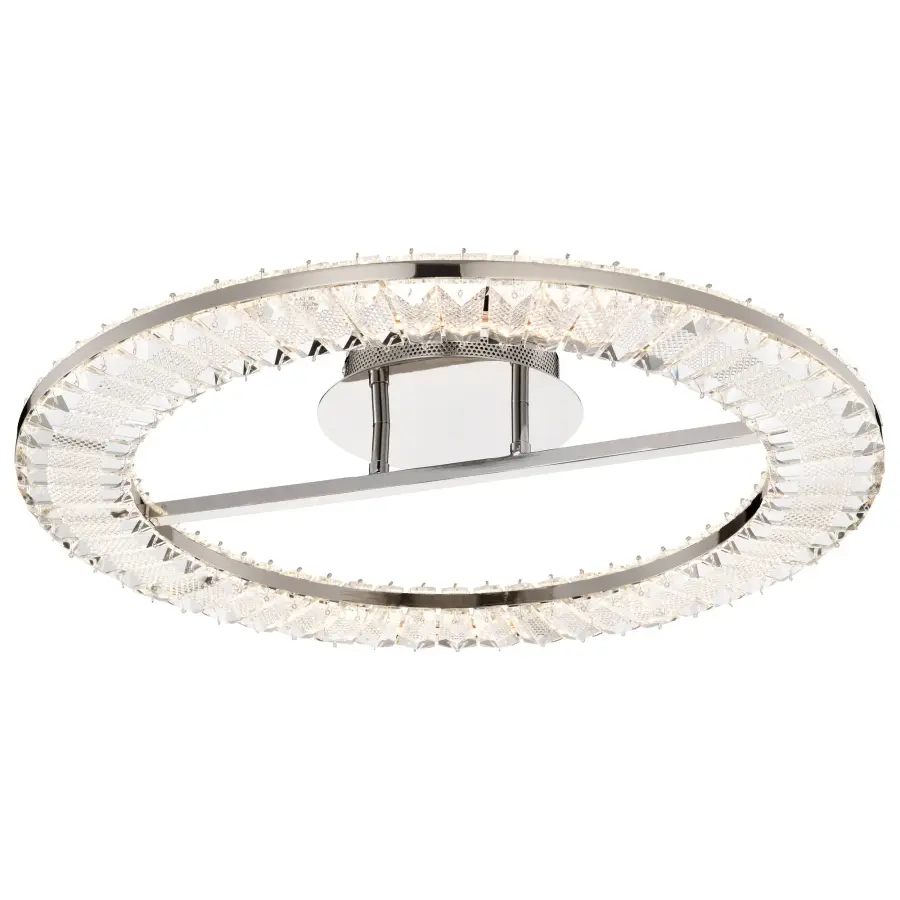 Nova LED 23" Round Flush Mount in Polished Nickel with K9 Crystal - Image 4