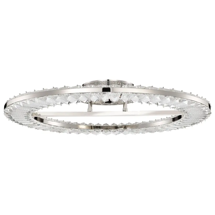 Nova LED 23" Round Flush Mount in Polished Nickel with K9 Crystal - Image 5