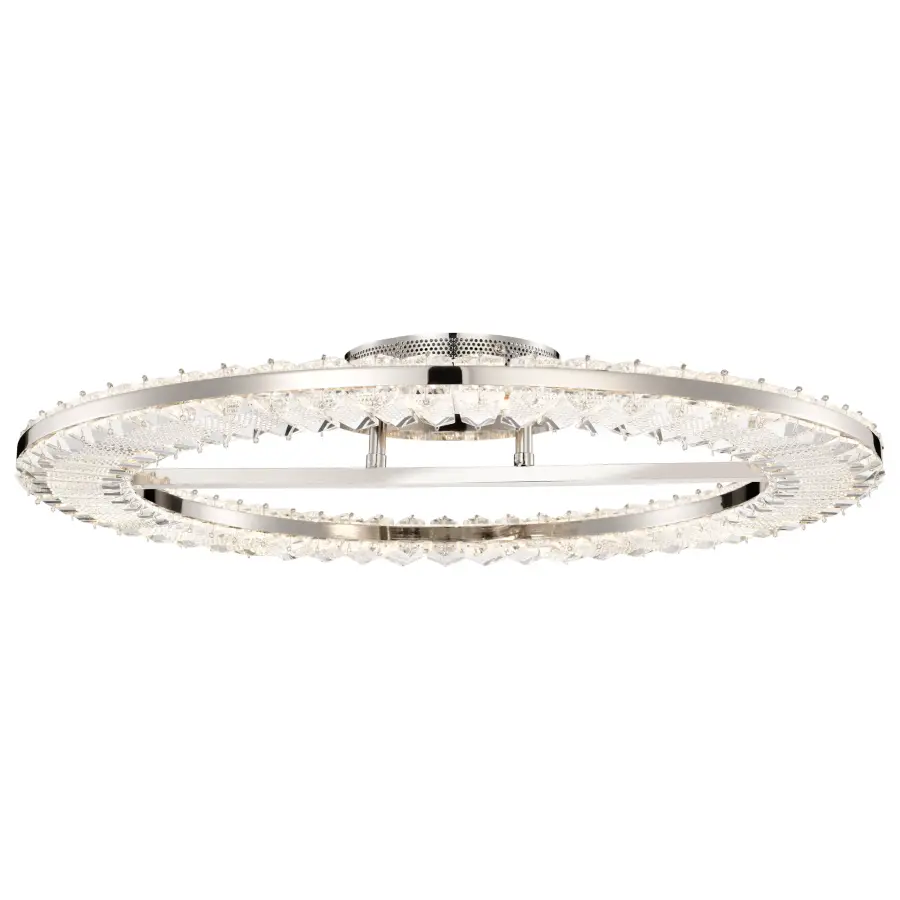 Nova LED 23" Round Flush Mount in Polished Nickel with K9 Crystal - Image 6