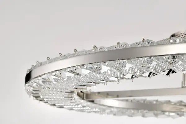 Nova LED 23" Round Flush Mount in Polished Nickel with K9 Crystal - Image 7