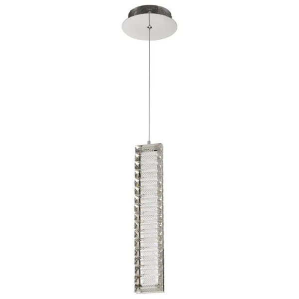 Nova LED Mini Pendant in Polished Nickel with K9 Crystal - Image 1