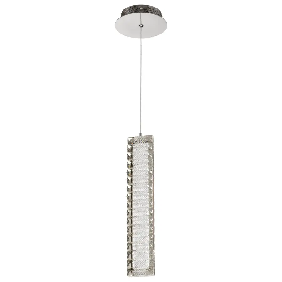 Nova LED Mini Pendant in Polished Nickel with K9 Crystal - Image 1