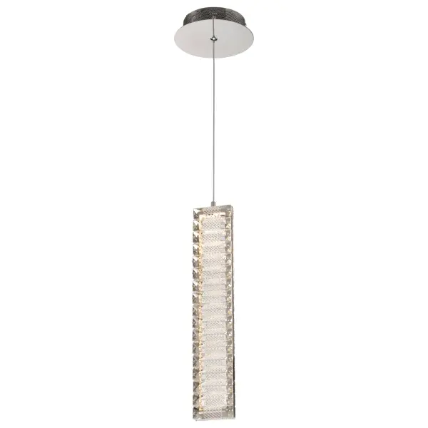 Nova LED Mini Pendant in Polished Nickel with K9 Crystal - Image 2