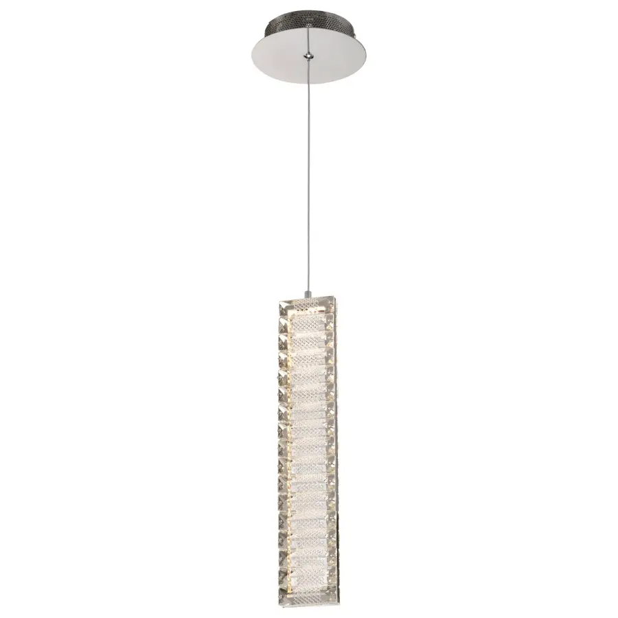 Nova LED Mini Pendant in Polished Nickel with K9 Crystal - Image 2