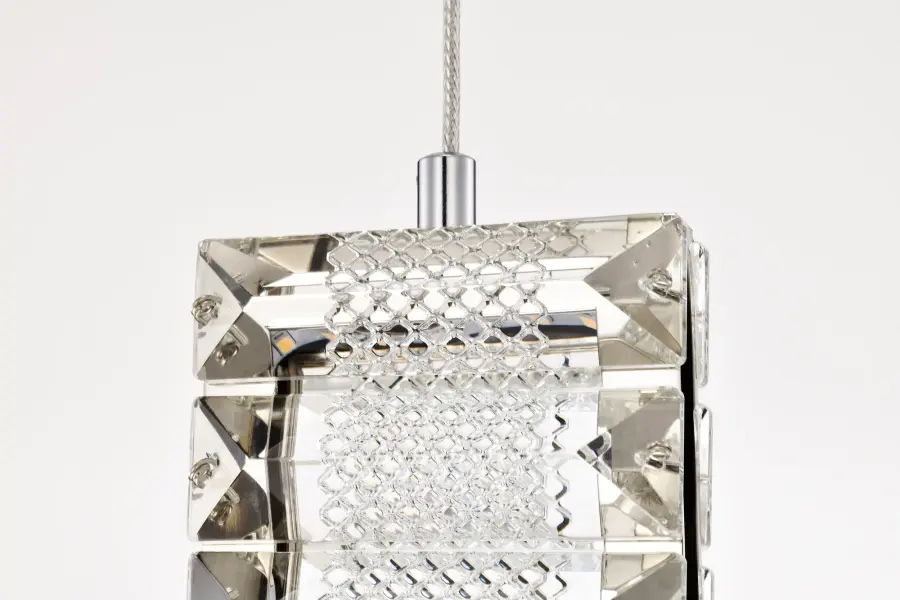 Nova LED Mini Pendant in Polished Nickel with K9 Crystal - Image 12