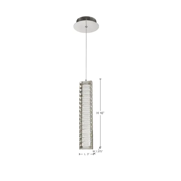 Nova LED Mini Pendant in Polished Nickel with K9 Crystal - Image 13