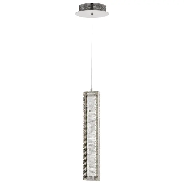 Nova LED Mini Pendant in Polished Nickel with K9 Crystal - Image 3