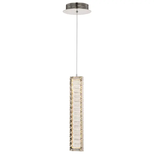 Nova LED Mini Pendant in Polished Nickel with K9 Crystal - Image 4