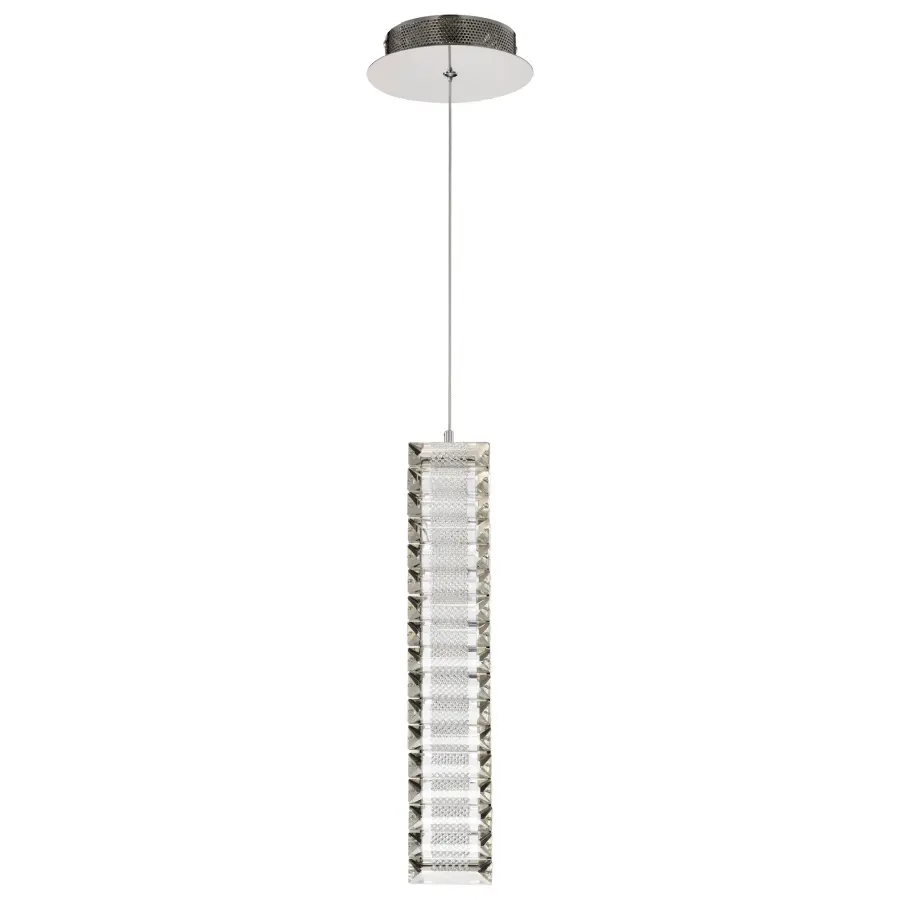 Nova LED Mini Pendant in Polished Nickel with K9 Crystal - Image 5