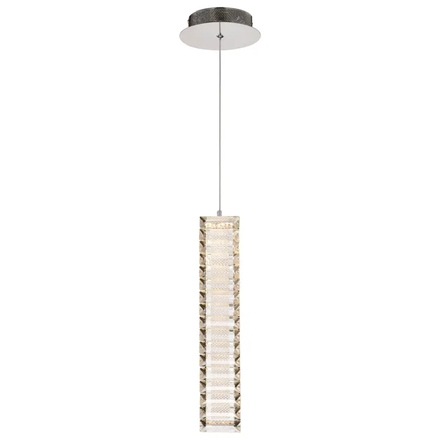 Nova LED Mini Pendant in Polished Nickel with K9 Crystal - Image 6