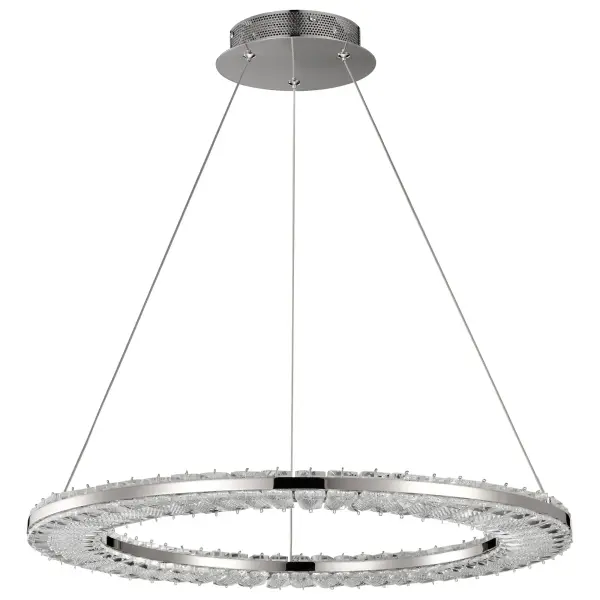 Nova LED Round Crystal Pendant in Polished Nickel - Image 1