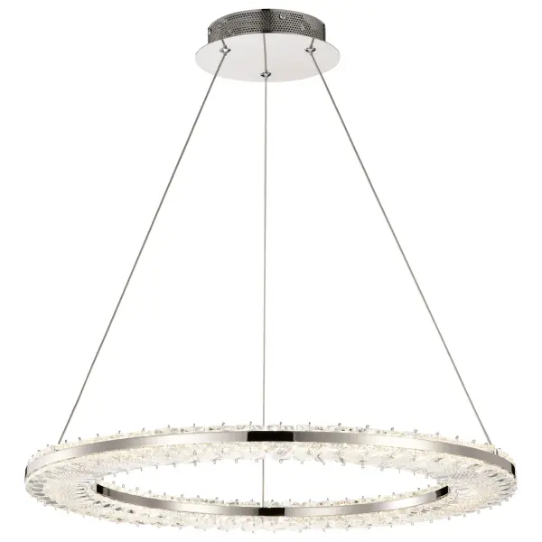 Nova LED Round Crystal Pendant in Polished Nickel - Image 2