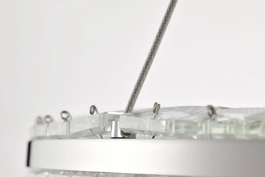 Nova LED Round Crystal Pendant in Polished Nickel - Image 13