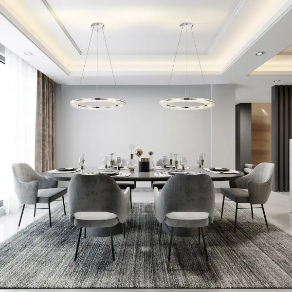 Nova LED Round Crystal Pendant in Polished Nickel - Image 15