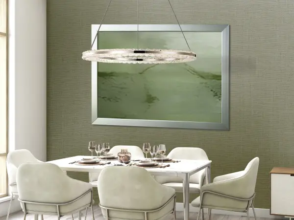 Nova LED Round Crystal Pendant in Polished Nickel - Image 17