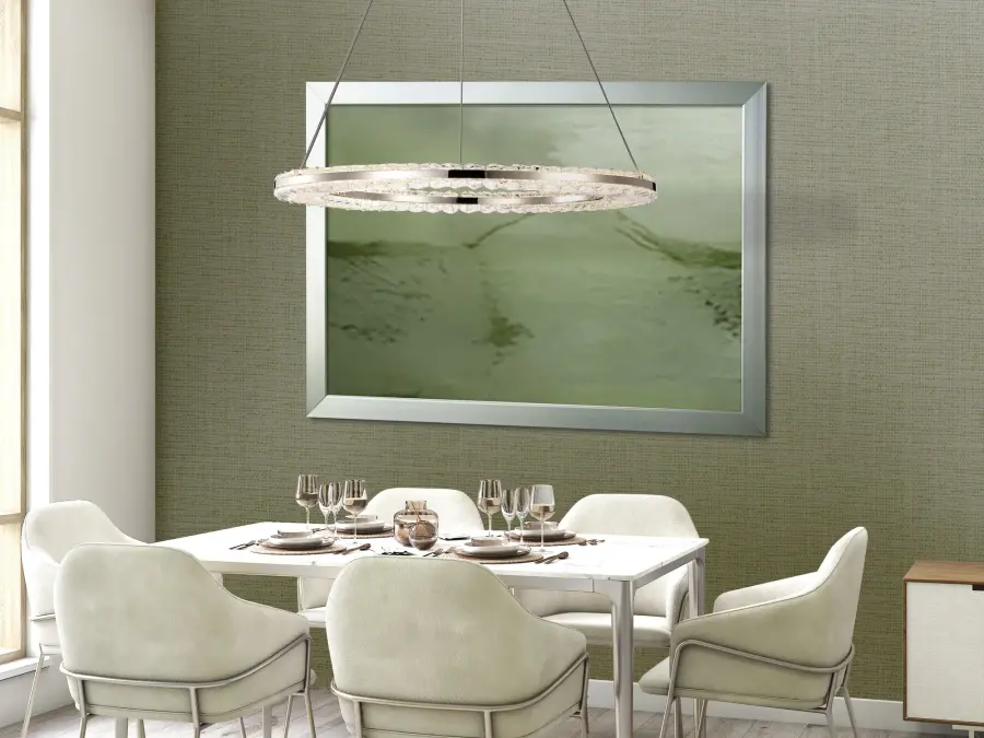 Nova LED Round Crystal Pendant in Polished Nickel - Image 17