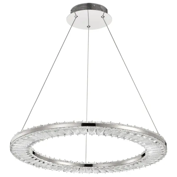 Nova LED Round Crystal Pendant in Polished Nickel - Image 3