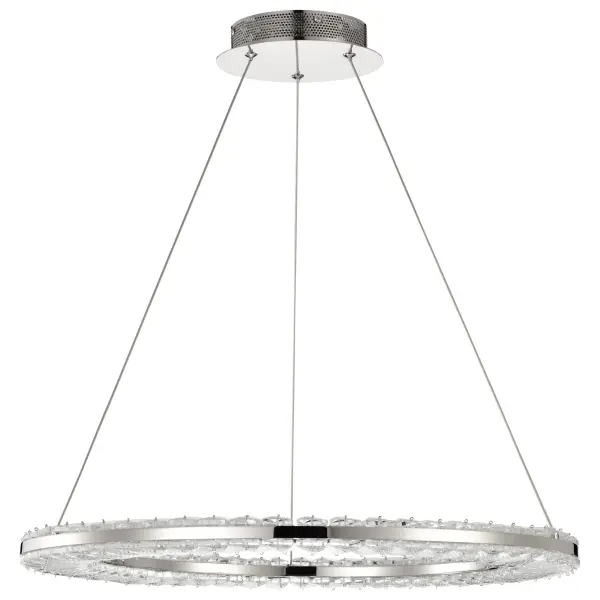 Nova LED Round Crystal Pendant in Polished Nickel - Image 5