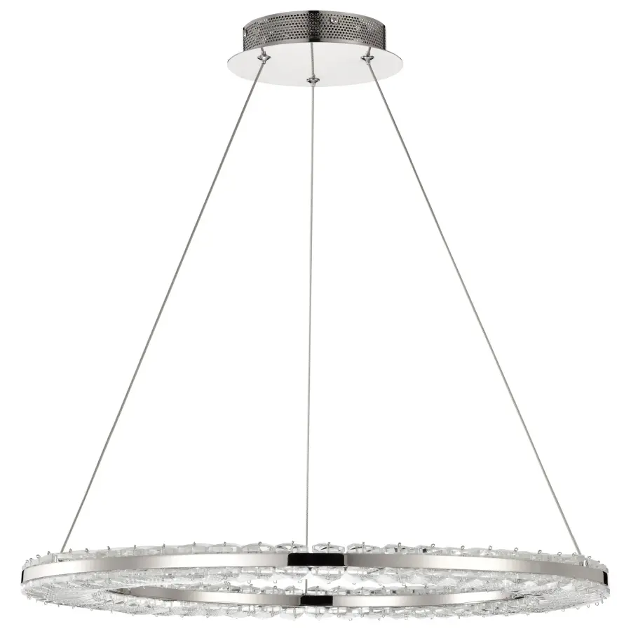 Nova LED Round Crystal Pendant in Polished Nickel - Image 5