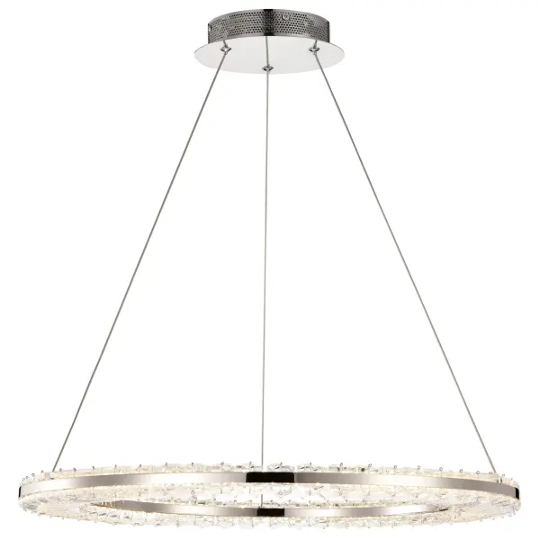 Nova LED Round Crystal Pendant in Polished Nickel - Image 6