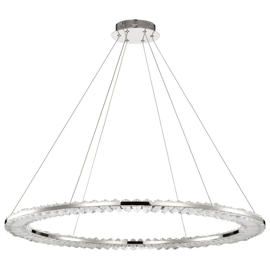 Nova LED 36" Round Crystal Pendant in Polished Nickel - Image 1