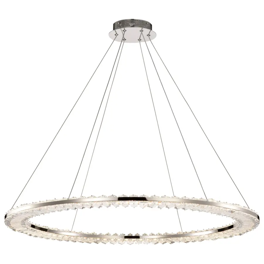 Nova LED 36" Round Crystal Pendant in Polished Nickel - Image 2