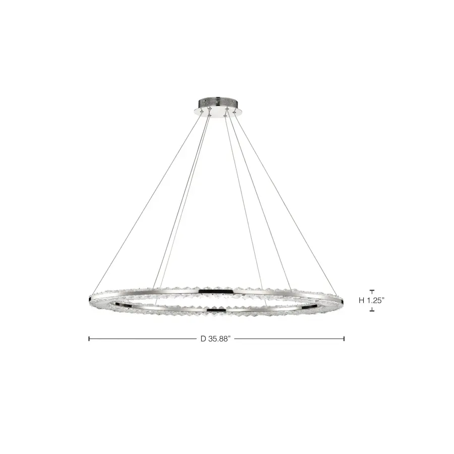 Nova LED 36" Round Crystal Pendant in Polished Nickel - Image 12