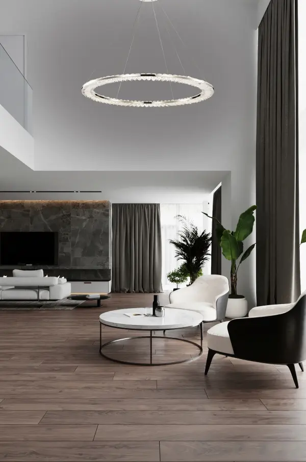 Nova LED 36" Round Crystal Pendant in Polished Nickel - Image 13
