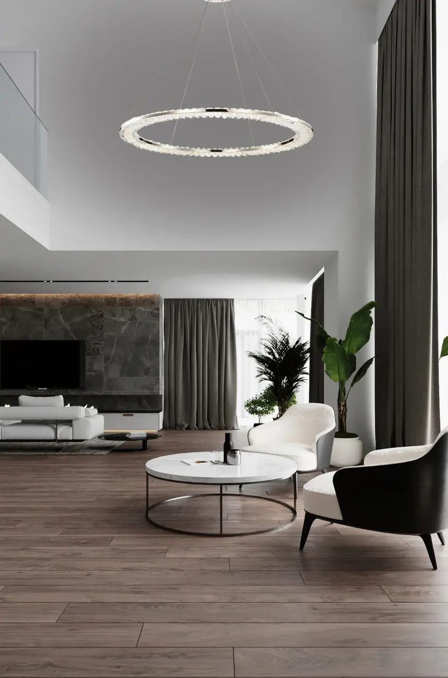 Nova LED 36" Round Crystal Pendant in Polished Nickel - Image 13