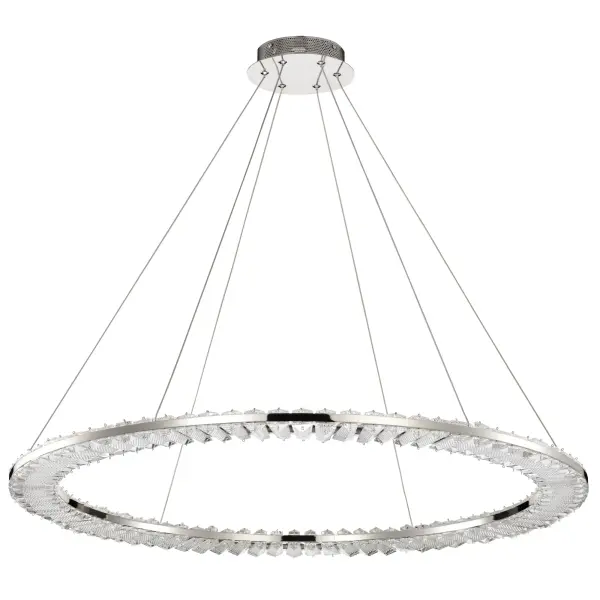 Nova LED 36" Round Crystal Pendant in Polished Nickel - Image 3