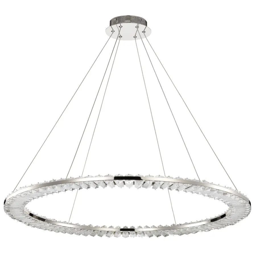 Nova LED 36" Round Crystal Pendant in Polished Nickel - Image 3