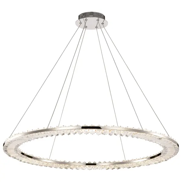 Nova LED 36" Round Crystal Pendant in Polished Nickel - Image 4