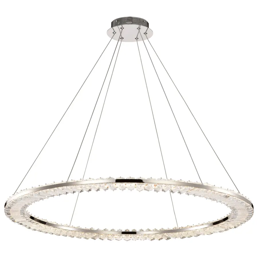 Nova LED 36" Round Crystal Pendant in Polished Nickel - Image 4