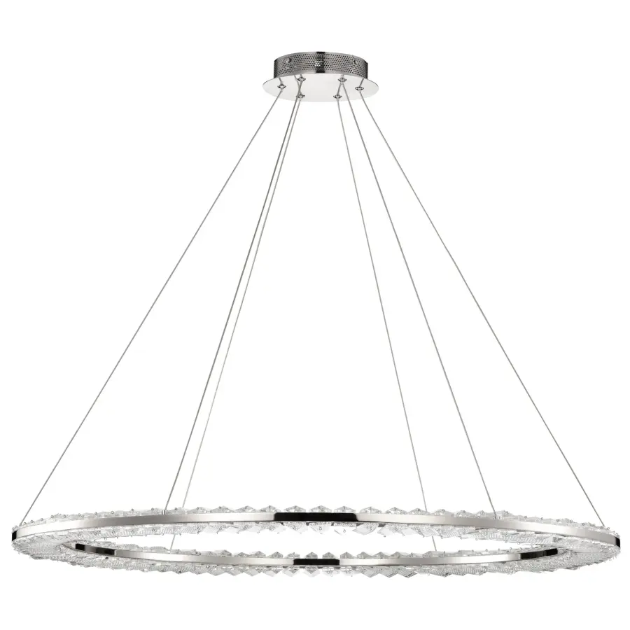 Nova LED 36" Round Crystal Pendant in Polished Nickel - Image 5