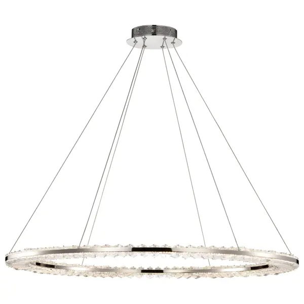 Nova LED 36" Round Crystal Pendant in Polished Nickel - Image 6