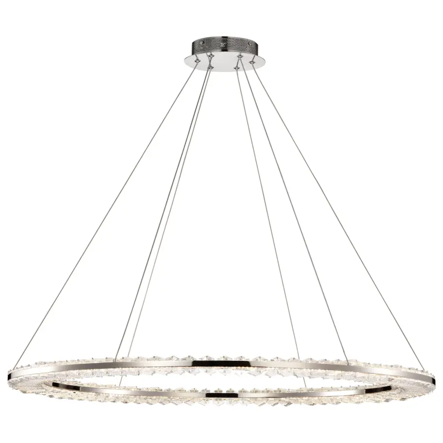 Nova LED 36" Round Crystal Pendant in Polished Nickel - Image 6