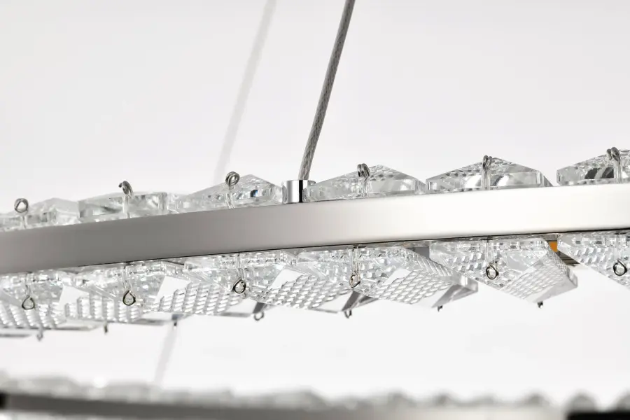 Nova LED 36" Round Crystal Pendant in Polished Nickel - Image 8