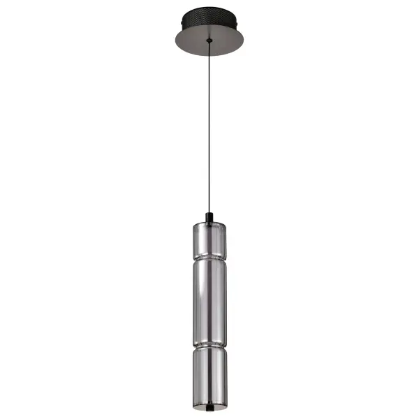 Evander LED Mini Pendant - Matte Black with Smoked Glass - Image 2