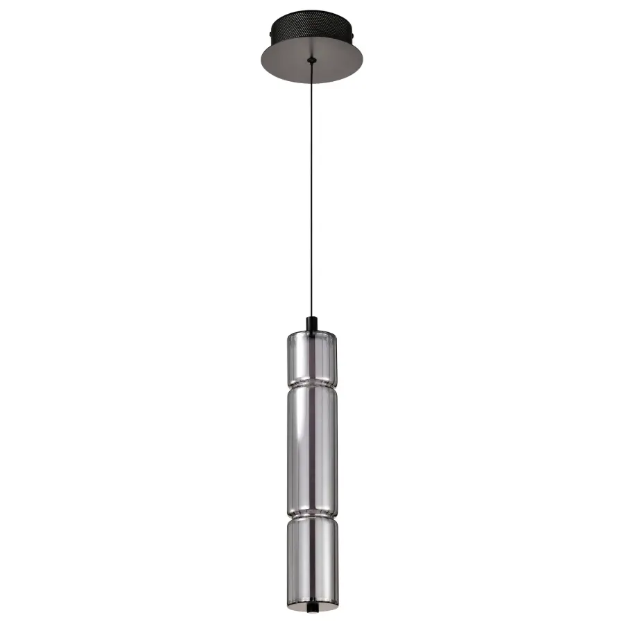 Evander LED Mini Pendant - Matte Black with Smoked Glass - Image 2