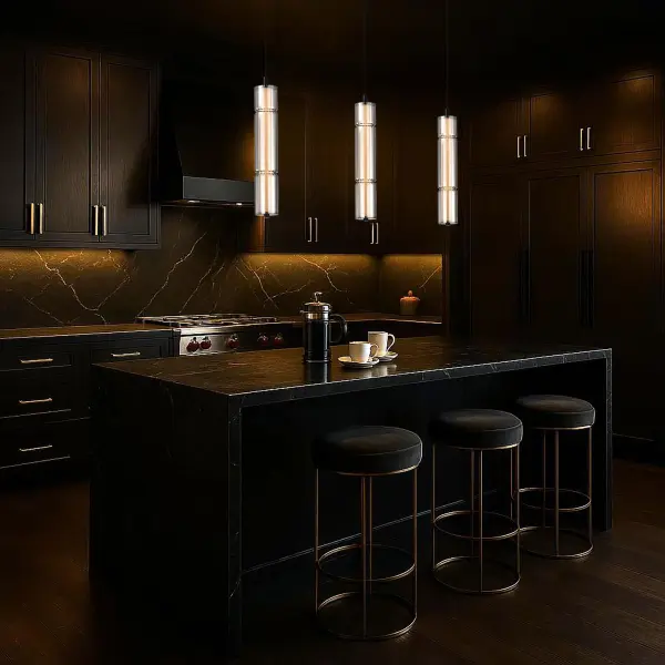 Evander LED Mini Pendant - Matte Black with Smoked Glass - Image 14