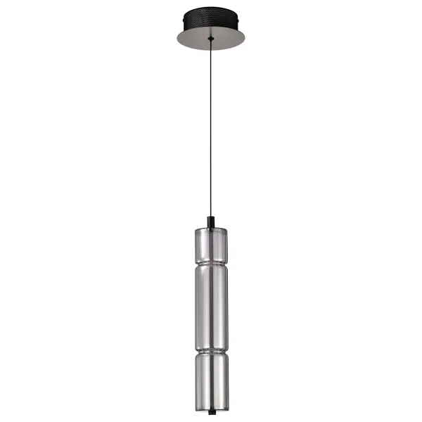 Evander LED Mini Pendant - Matte Black with Smoked Glass - Image 4