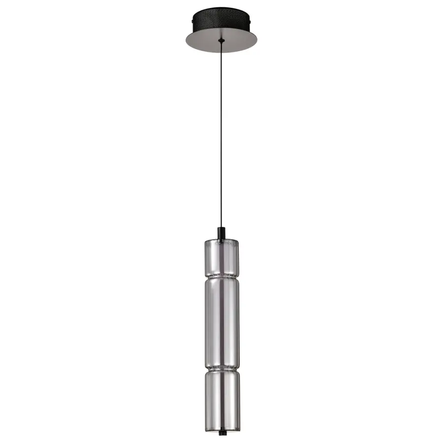 Evander LED Mini Pendant - Matte Black with Smoked Glass - Image 4