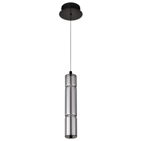 Evander LED Mini Pendant - Matte Black with Smoked Glass - Image 6