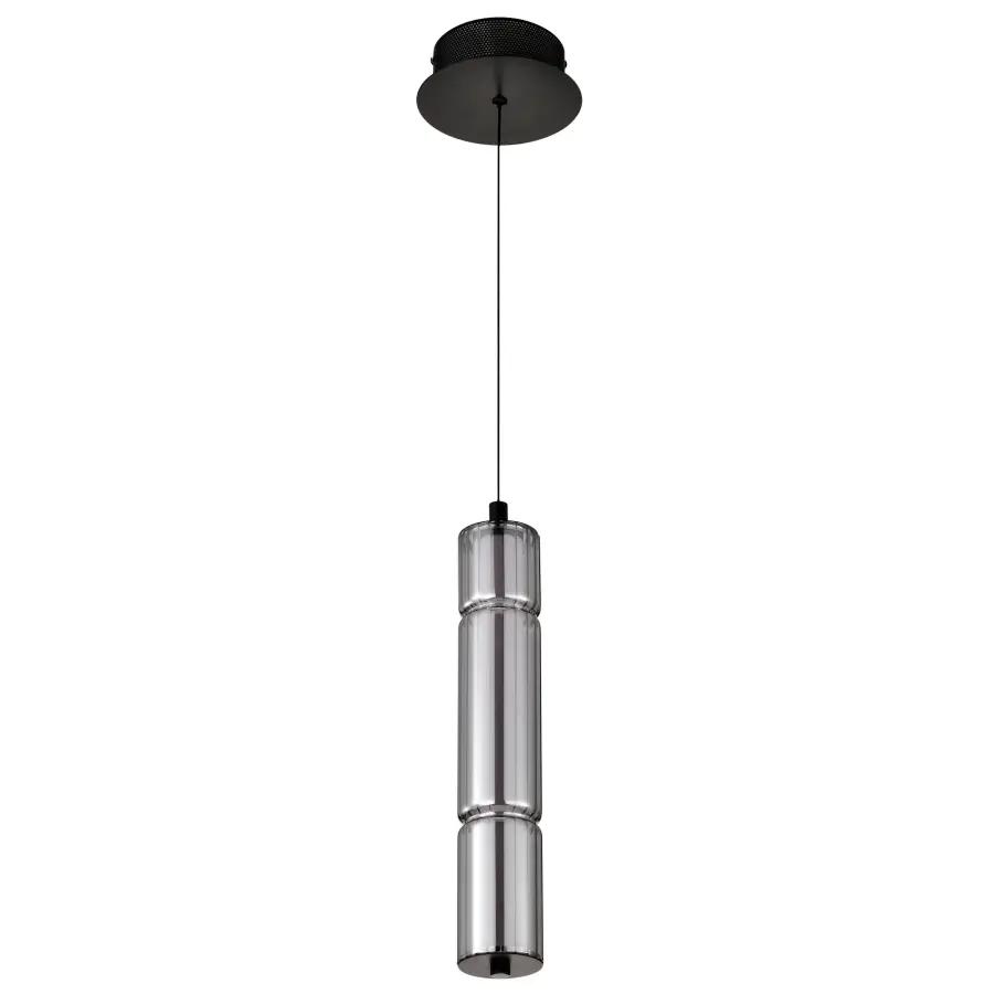 Evander LED Mini Pendant - Matte Black with Smoked Glass - Image 6