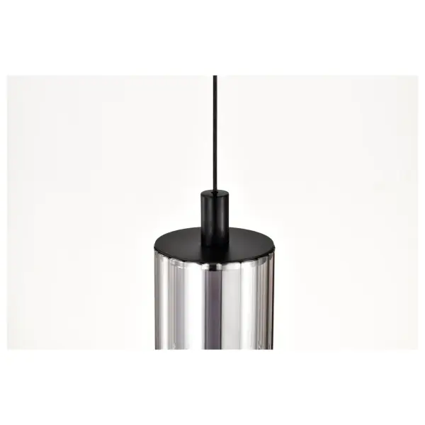 Evander LED Mini Pendant - Matte Black with Smoked Glass - Image 9